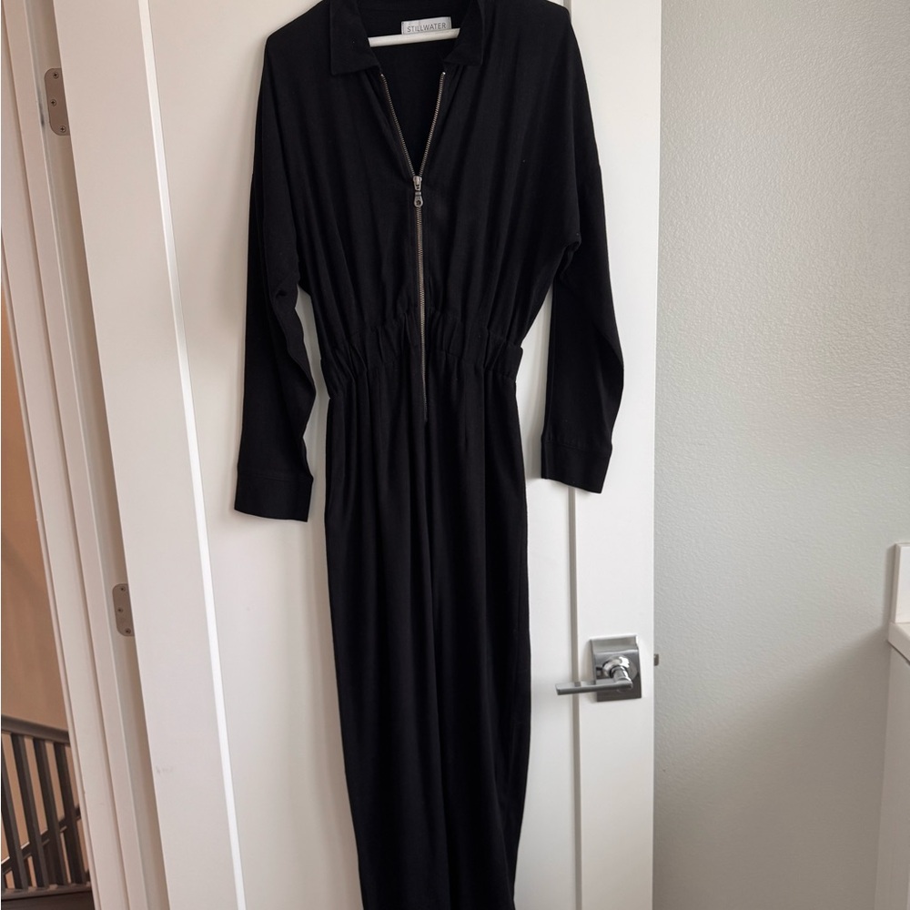 Chic Black V-Neck Sheath Jumpsuit with Dolman Sleeves
